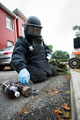 Staff sergeant from 11 (Explosive Ordnance Disposal) Regiment undertaking a bomb disposal training exercise, 2014