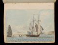 Shipping flying the blue ensign, Kent, 1800 (c)