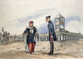 Marshal Pelissier and General Simpson, two great men on a morning visit at the Sardinian 'redoute de l'observatoire.'