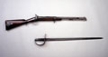 Double-barrelled .526 inch percussion carbine and bayonet, 1861