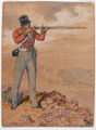 'Rifle Practice in Ireland in 1848 with old "Brown Bess" - warranted to hit at 90 yards!', 1848