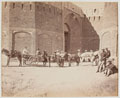 'Durani Gate, Heyland Cart and Pack Mules, showing the different kinds of pack saddles', Kandahar, 1880 (c)