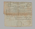Officer's parole card, 1812