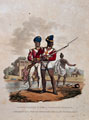 Troops in the East India Company's service, a Sergeant and a Grenadier Sepoy of the Bengal Army, 1812
