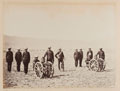 A group of soldiers with two Gatling guns, 1879