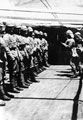 Officers inspect men of the Duke of Wellington's (West Riding Regiment) in marching order on board the troopship SS Orient, en route to South Africa, 1900