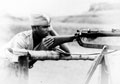 New recruit on the firing range, 5th Mahratta Light Infantry, Belgaum, 1943 (c)