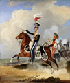 Major James Hugonin, 4th Light Dragoons, with his black trumpeter, 1820 (c)
