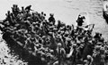 Troops of 29th Indian Infantry Brigade disembarking from a boat at Gallipoli, May 1915
