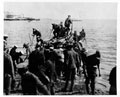 Boat being launched from a beach during the simulated landings at Clacton-on-Sea, September 1904