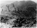 Discarded Japanese equipment on 'Malta Hill' seen from 'Scraggy', Burma, April 1944