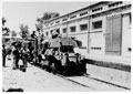 An armoured railcar at Sarafand Siding, Palestine, 1946