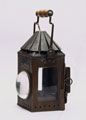 Magazine lamp, hand, copper, for use in magazines, sealed pattern, dated 1880