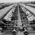 40 mm Bofors Light Anti-Aircraft guns stockpiled in England prior to D-Day, 1944