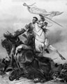 Fight for the Standard - Sergeant Ewart capturing the Eagle of the French 45th Regiment at Waterloo, 1815