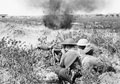 Soldiers of the Middlesex Regiment open fire with a Vickers Machine Gun Italy, 1944 