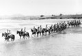 Calcutta Light Horse crossing a river, Madhupur Camp, October 1925