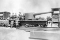 A six-inch naval gun mounted on a railway truck, Modder River, 1899
