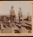 Yorkshire Regiment heliograph team signalling from New Zealand Hill, Boer War, 1900