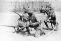 Mounted Infantry on a range at the School of Musketry, Bellary, India, 1897