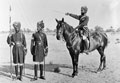 One mounted and two dismounted Indian lancers, 1897