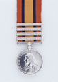 Queen's South Africa Medal 1899-1902, with clasps: 'Cape Colony', 'Orange Free State', Transvaal', and 'South Africa 1901', Sergeant Arthur Anson Leather, 9th Company, 3rd Battalion Imperial Yeomanry