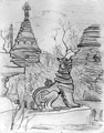 Temple Dragon, Yamethin, Burma, 1945