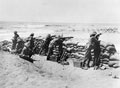 2nd Battalion, The Black Watch behind sandbag defences on the coast near Arsuf, June 1918