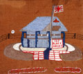Wool embroidery of a blockhouse, Boer War, South Africa, 1900 (c)