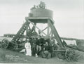 Cecil Rhodes and members of the Kimberely garrison at the Wesselton searchlight, Boer War, 1900