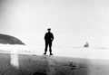 A member of the 3rd County of London Yeomanry (Sharpshooters) enjoys the relative tranquillity of the Pembrokeshire coast, Wales, 1941