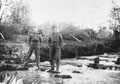 Two British soldiers at Thoresby Hall, Nottinghamshire, 1940.