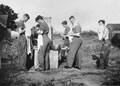 'Ablutions', members of 3rd/4th County of London Yeomanry (Sharpshooters) at Thoresby Park, Nottinghamshire, 1940