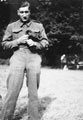 Wilfred Herbert James Sale and a tame jackdaw, 3rd County of London Yeomanry (Sharpshooters), Rushton, Northamptonshire, 1940