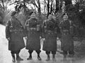 Canadian sergeants attached to 3rd County of London Yeomanry (Sharpshooters) for training, Chiddingfold, Surrey, January 1941
