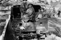 Soldiers of 3rd County of London Yeomanry (Sharpshooters) in the back of a truck with Bren gun, 1941