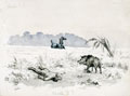 'Shall I?', Pig sticking, India, 1889