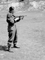 Reggie Davies on the firing range, 3rd County of London Yeomanry (Sharpshooters), Westbury, 1941