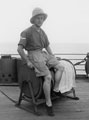 'Joe Holland', tropical dress, 3rd County of London Yeomanry (Sharpshooters), on board HMT Orion en route to Egypt, 1941