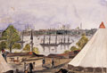 'Stamboul - Seraglio. Seraskier Tower & Mosques of St Sophia & Achmet from my tent', 1854 (c) 