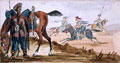 'Bashi Bazouk of Circassia, & others at exercise in the background'