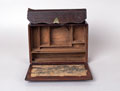 Wooden and leather writing case, 1855 (c)