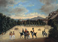 British troops on parade at a Mediterranean station, possibly Corfu, 1830 (c)