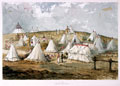 'Chobham, Colonel Hodges', tent Grenadier Guards Encampment. The Queen's tent over the Hill'