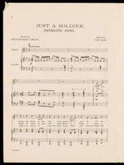 'Just A Soldier', sheet music for a 'Patriotic Song', 1915 (c)