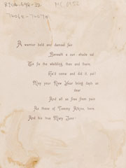 'The old story for the New Year', New Year card, 1885 (c)