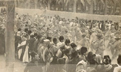 7th Gurkha Rifles escorting Turkish prisoners past Arab onlookers, 1915