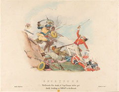 'Bhurtpore. The Breach - The Death of Capt Pitman whilst gallantly leading on H.M. 59th to the Breach', 1826