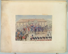 Departure of the cortege for Lord Raglan's funeral, 1855
