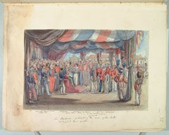 Lord Stratford distributing the Order of the Bath at English Headquarters, 27 August 1855